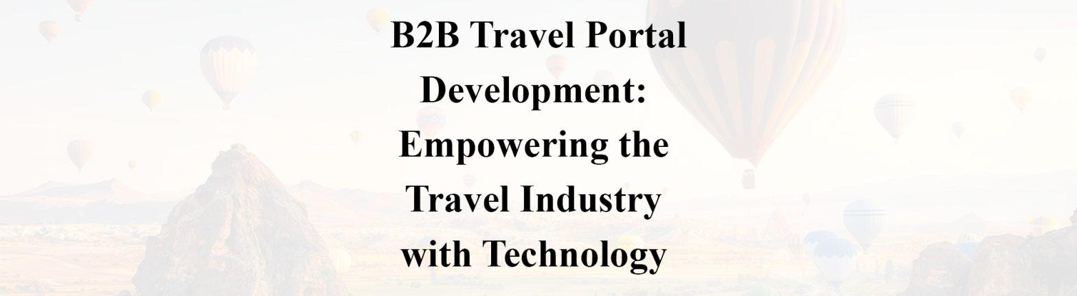 B2b Travel Portal Development